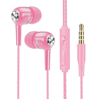 3.5mm Wired Earphone In Ear Headset HIFI Heavy Bass Earbuds Monitor Sports Headset Stereo Music Gaming Headphone with Microph