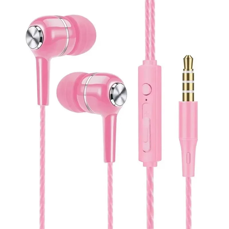 3.5mm Wired Earphone In Ear Headset HIFI Heavy Bass Earbuds Monitor Sports Headset Stereo Music Gaming Headphone with Microph