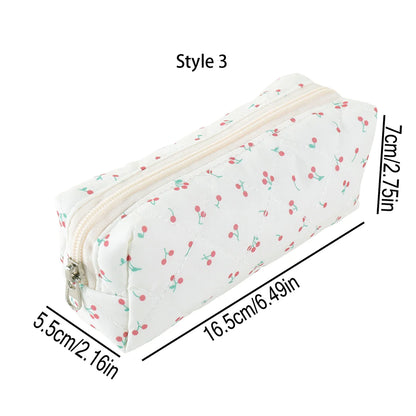 1 pc Beautiful bowknot single-layer pencil case, floral pattern design storage bag, a must-have for back to school season