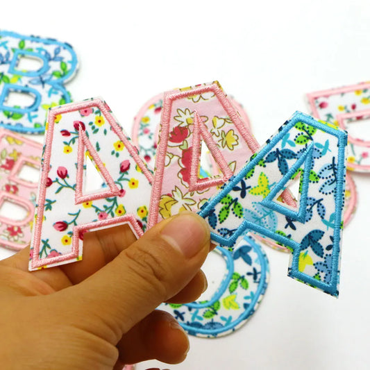 New 3color Iron on Letters for Clothing Flower Embroidery Varsity Alphabet Decor Repair Patches Ironed Adhesive for Hats Shoe