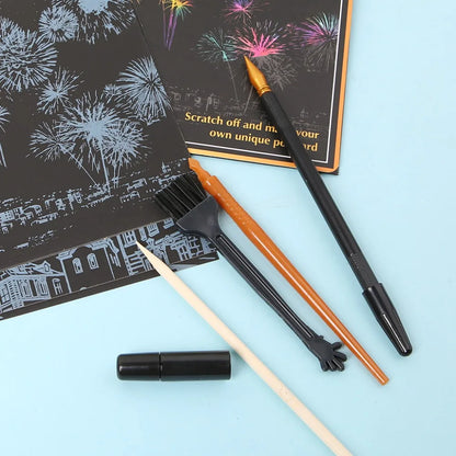 5Pcs Painting Drawing Scratch Arts Set Stick Scraper Pen Tools Creative interesting DIY Necessaries Products New