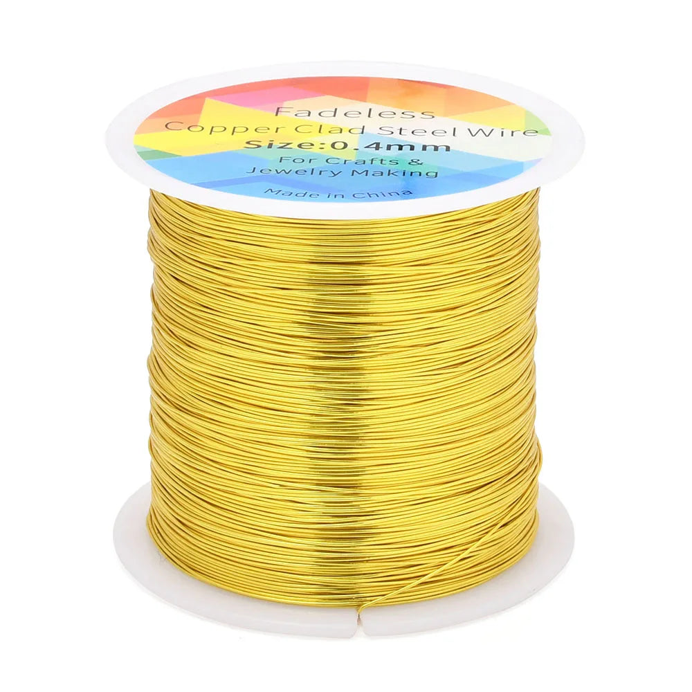 100m/328ft Fadeless Copper Clad Steel Wire Bendable Metal Sculpting Wire for Craft Floral Jewelry Making 0.3/0.4mm