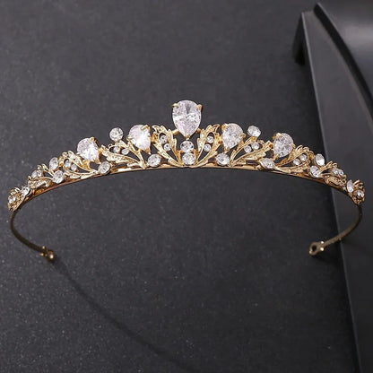 Luxury Crystal Hair Tiaras For Bride Women Prom Hairstyle Rhinestone Zircon Diadem Headband Wedding Bridal Hair Accessories