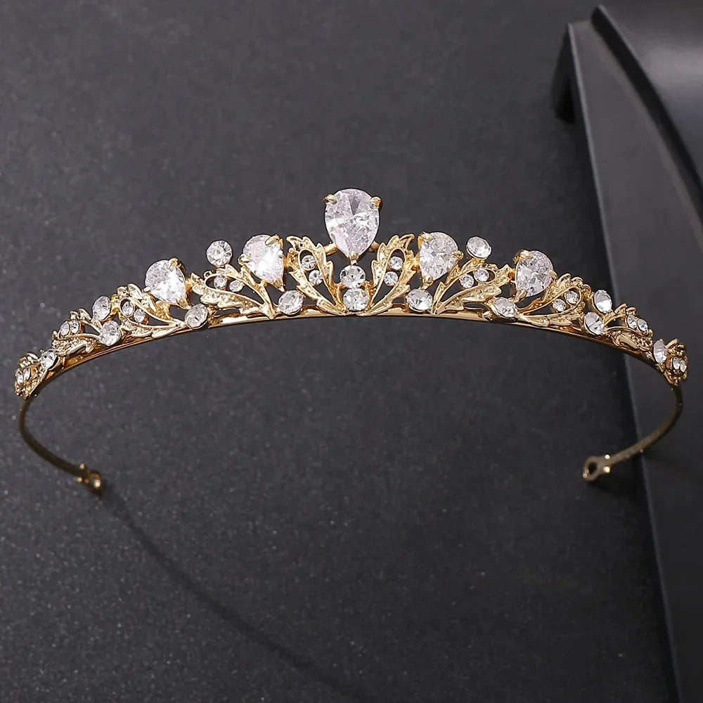 Luxury Crystal Hair Tiaras For Bride Women Prom Hairstyle Rhinestone Zircon Diadem Headband Wedding Bridal Hair Accessories -