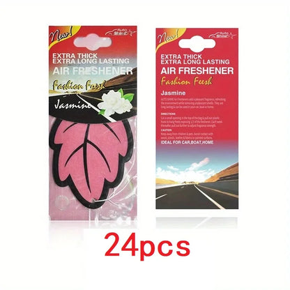 3-60pcs Car Air Freshener Natural Scented Tea Paper Auto Hanging Vanilla Perfume Fragrance Leaf Shape Car Accessories Interio