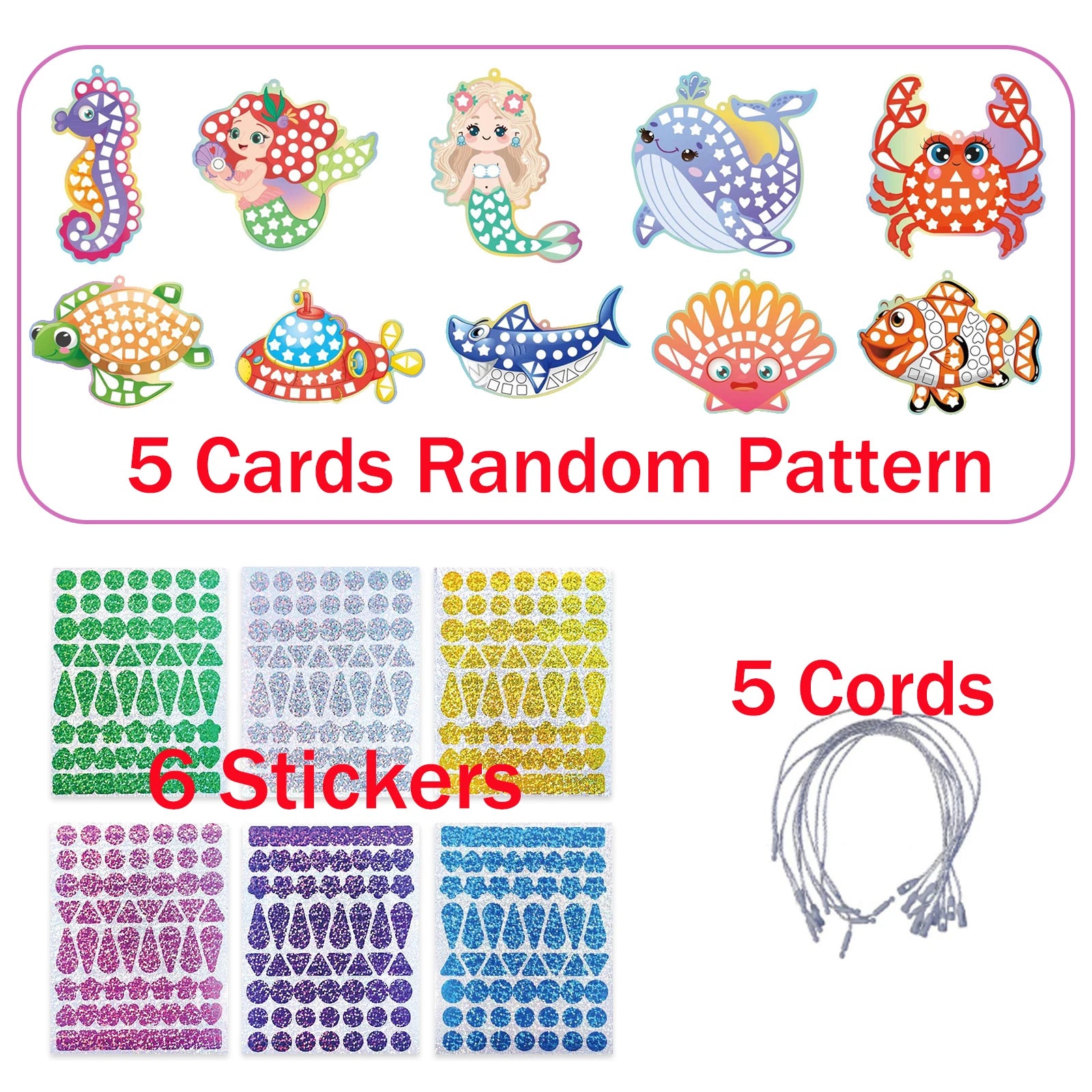 Holographic Mosaic Princess Mermaid Art Set DIY Craft Kit Foil Stickers For Birthday Gift For Travel Gift DIY Decor - B