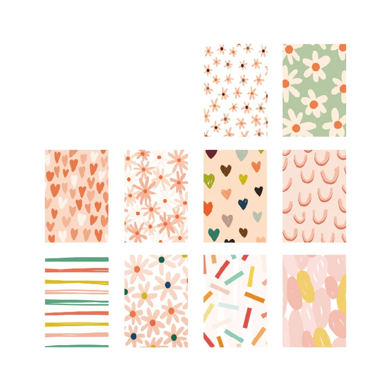 50 Pcs Kawaii Ins Paper Card DIY Decoration Idol Photocard Scrapbooking Diary Background Collage Material Paper Stationery - 
