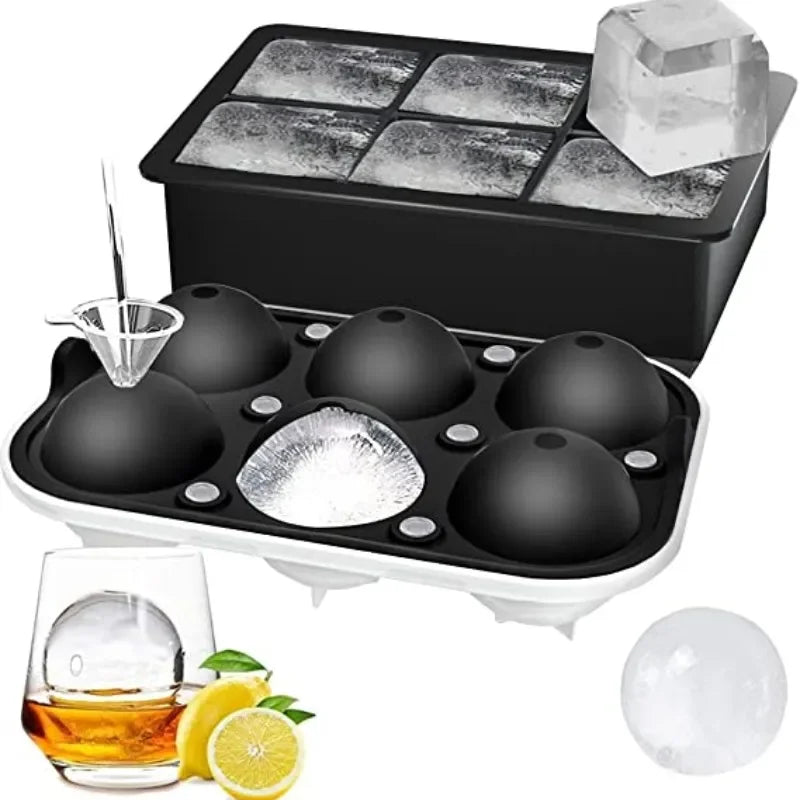 4/6/8/15Grids Silicone Ice Cube Molds Spherical Ice Cube Molds Ice Cream Ice Cube Making Machine Reusable Whiskey Ice Cube Mo