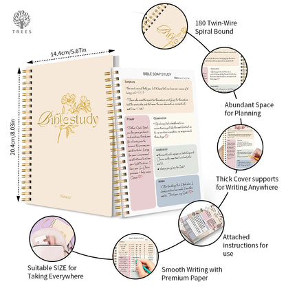 Daily Bible Study Journal - S.O.A.P Method Bible Study Supplies Church Notes Notebook Daily Devotional Notebook Prayer Journa