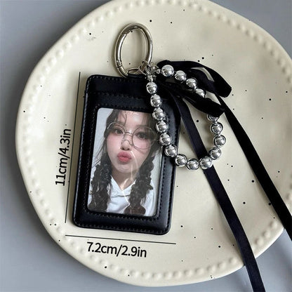 Kpop Photocard Holder Binder Photo Card Holder 3inch Idol Binder Photocard Display Keychain Protective Cover Photo Albums - S