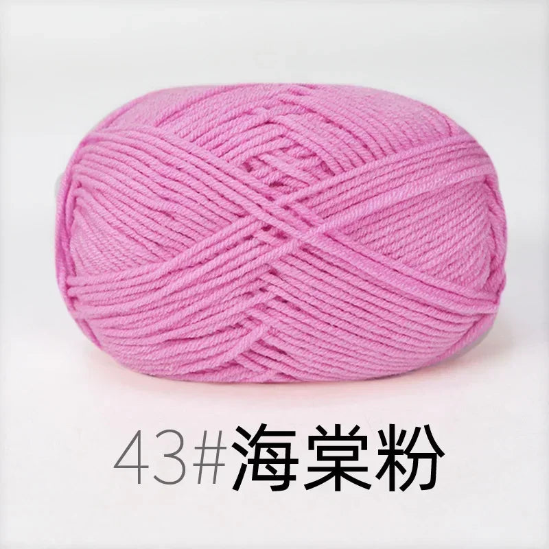 50g 4ply Milk Cotton Knitting Wool Yarn Needlework Dyed Lanas For Crochet Craft Sweater Hat Dolls Sewing Knitting Tools - 43