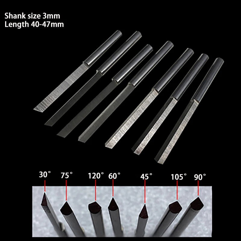 Jewelry Engraving Knives Triangle Graver Metal Engraving Blades Jewellery Tools Pneumatic Carving - 7 pieces