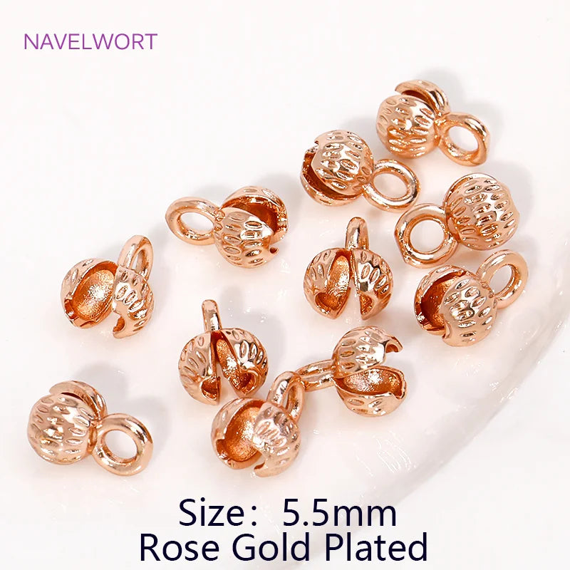 10/20Pcs 18K Gold Plated End Beads Tip,Brass End Caps For Jewelry Making,Connecting Rings For Jewelry,DIY Bracelets Accessori