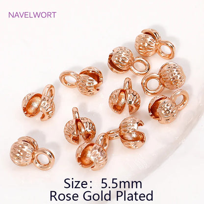 10/20Pcs 18K Gold Plated End Beads Tip,Brass End Caps For Jewelry Making,Connecting Rings For Jewelry,DIY Bracelets Accessori