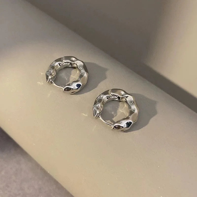 Luxury Full of Zircon Shiny Geometric Square Hoop Earrings for Women Temperament Gold Color Stainless Steel Korea Jewelry Gif