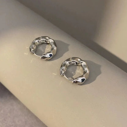 Luxury Full of Zircon Shiny Geometric Square Hoop Earrings for Women Temperament Gold Color Stainless Steel Korea Jewelry Gif