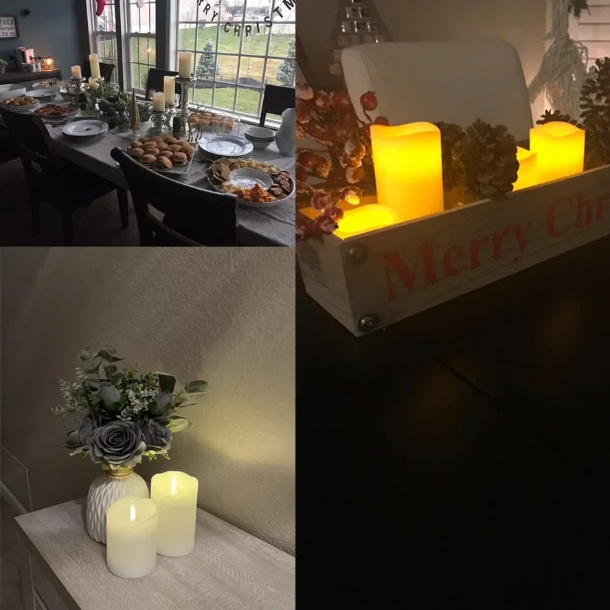 Flameless Flickering LED Candles Light Flameless Candles Battery Powered Candles for Wedding Decor Birthday Party Supplies Wa