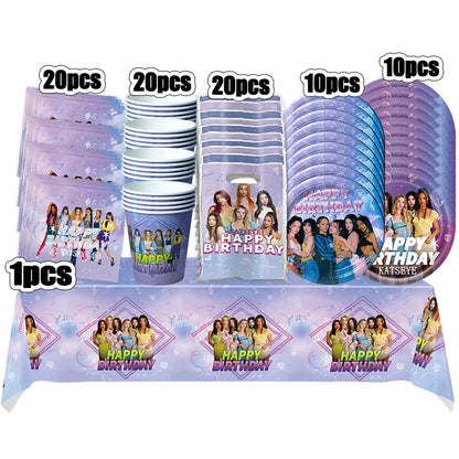 New Katseye Birthday Decoration Superstar Party Favors Stickers Poster Balloons Backdrop Banner Cake Decoration Baby Showe Gi