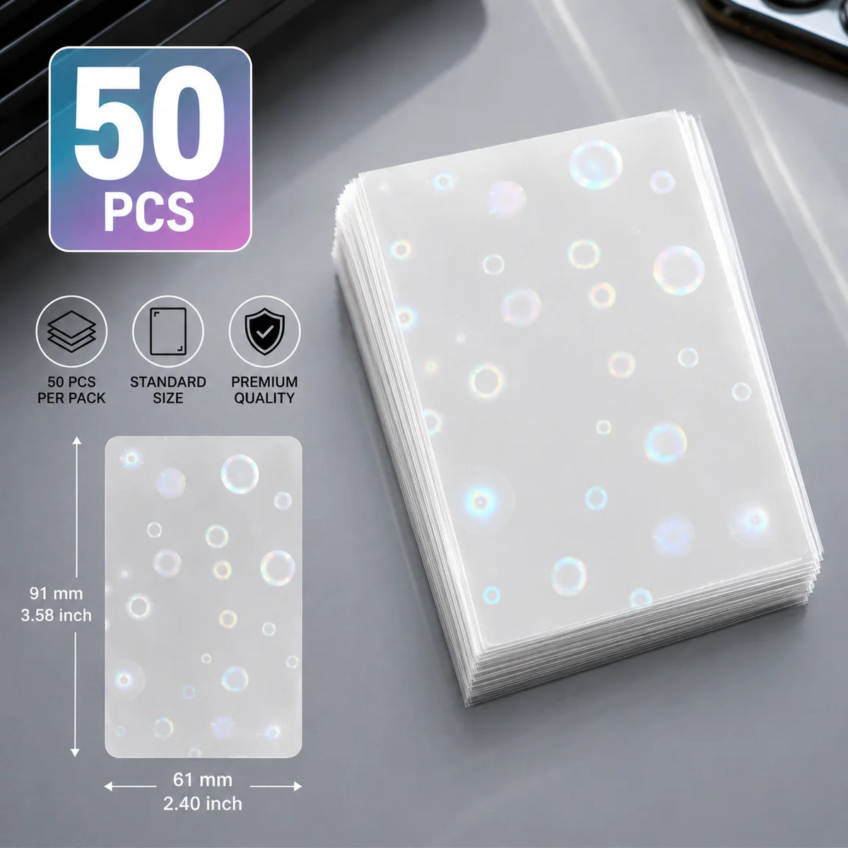 Sharkbang 50pcs/Lot Holo Card Sleeves 61x91mm 20C Macaron Color Kpop Holder For Postcards Films Game Cards Photocard Protecto