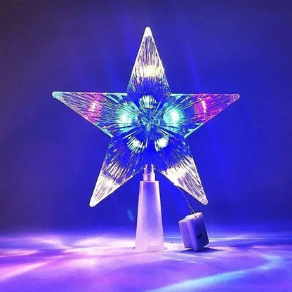 15cm Christmas Tree Decoration Stars Warm White Lights Home Room Decor Shining Lamp Xmas Festival - A2