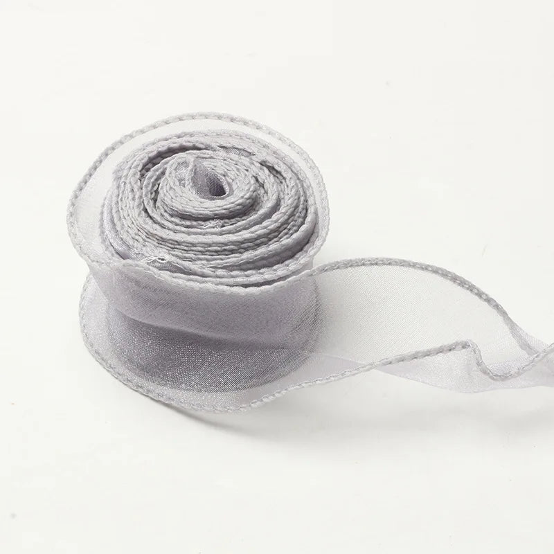 10Yards Fishtail Chiffon Ribbon Wavy Edged Organza Ribbon For DIY Crafts Bouquet Gift Wrapping Wedding Decoration Sewing Acce