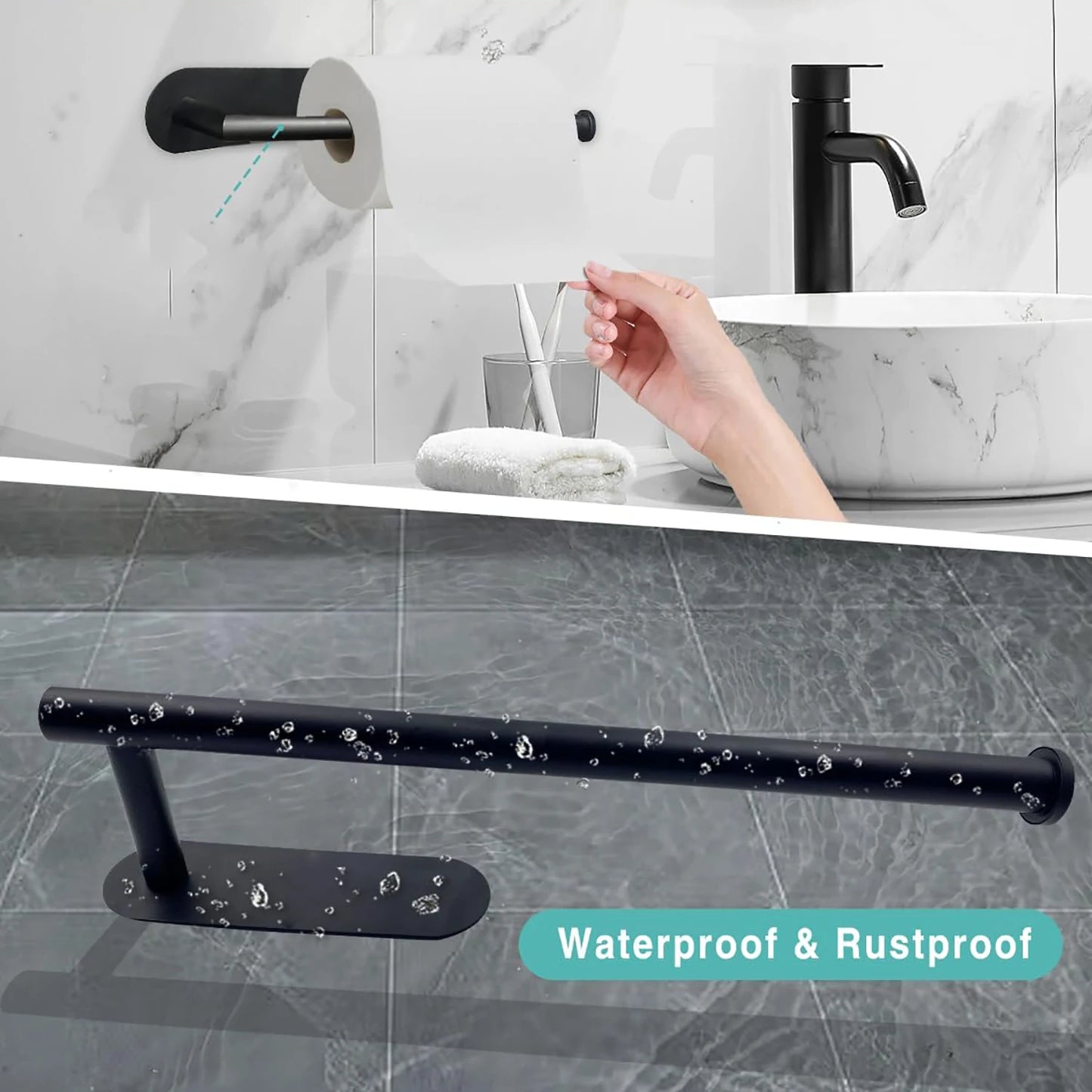Kitchen Paper Towel Holder Adhesive Tissue Hanger Toilet Roll Paper Dispenser Cabinet Storage Napkin Rack Bathroom Accessorie