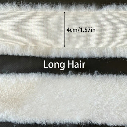 1m Faux Rabbit Fur Ribbon Trimming Fabric Soft Fluffy Plush Hair Tapes Stripe Fabric For DIY Garment Crafts Sewing Accessorie