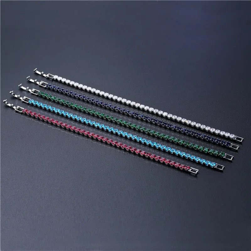 4mm Micro-inlaid Zircon Tennis Bracelet for Women 2025 New Men Bracelet Homme Jewelry Accessories