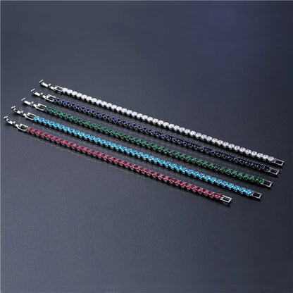4mm Micro-inlaid Zircon Tennis Bracelet for Women 2025 New Men Bracelet Homme Jewelry Accessories