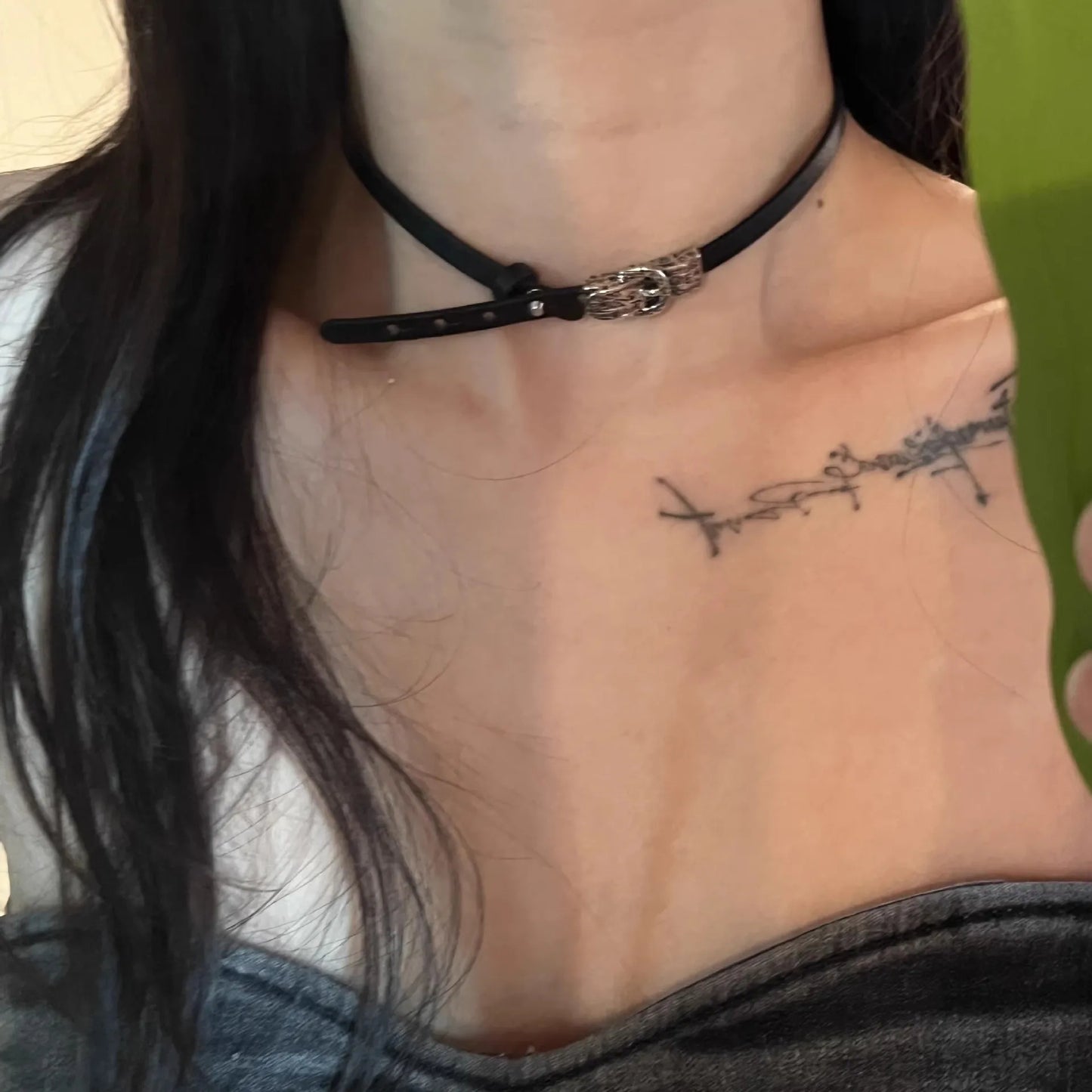 Y2K Fashion Gothic Leather Chain Choker Necklace for Women Men Trendy Vintage Goth Halloween Collar Jewelry Accessories Gifts