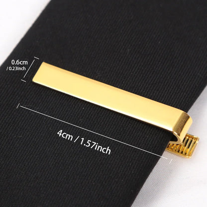 Tie Clips Gold Colour Fashion Ties for Men Gifts Metal Simple Bar Clasp Practical Necktie Accessories Tie Pin Mens Collar Cli