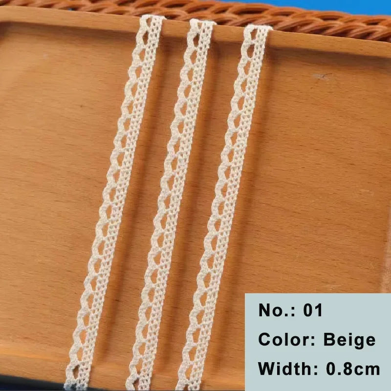 Lace Trim, Vintage Scalloped Cotton, 2 Yards Or 5 Yards, For Sewing, Scrapbooking, Diy Crafts - 01 Beige / 2Yards