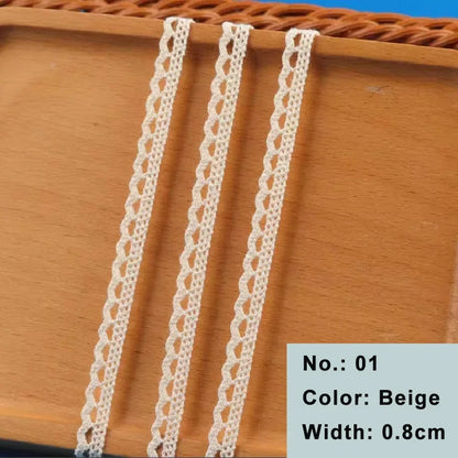 Lace Trim, Vintage Scalloped Cotton, 2 Yards Or 5 Yards, For Sewing, Scrapbooking, Diy Crafts - 01 Beige / 2Yards