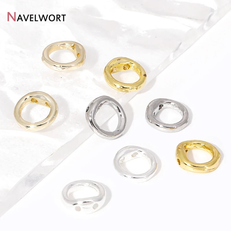 End Caps For Jewelry,10/20Pcs 18K Gold Plated Brass Metal End Caps For DIY Bracelet Necklace Making Finding,Supplies For Jewe