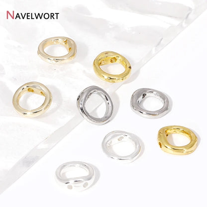 End Caps For Jewelry,10/20Pcs 18K Gold Plated Brass Metal End Caps For DIY Bracelet Necklace Making Finding,Supplies For Jewe