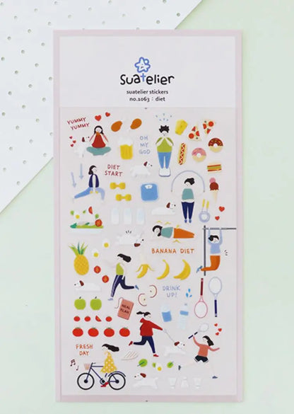 Suatelier Scrapbook Stickers Korea Stationery Junk Journal Diary Deco Sticker Scrapbooking Supplies DIY Photo Album Decoratio