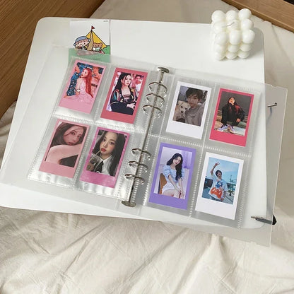 A5 Kpop Photocard Holder Binding Photo Cards Holder in Polaroid Album Book 3 Inches Heart Photo Card School Stationery Binder
