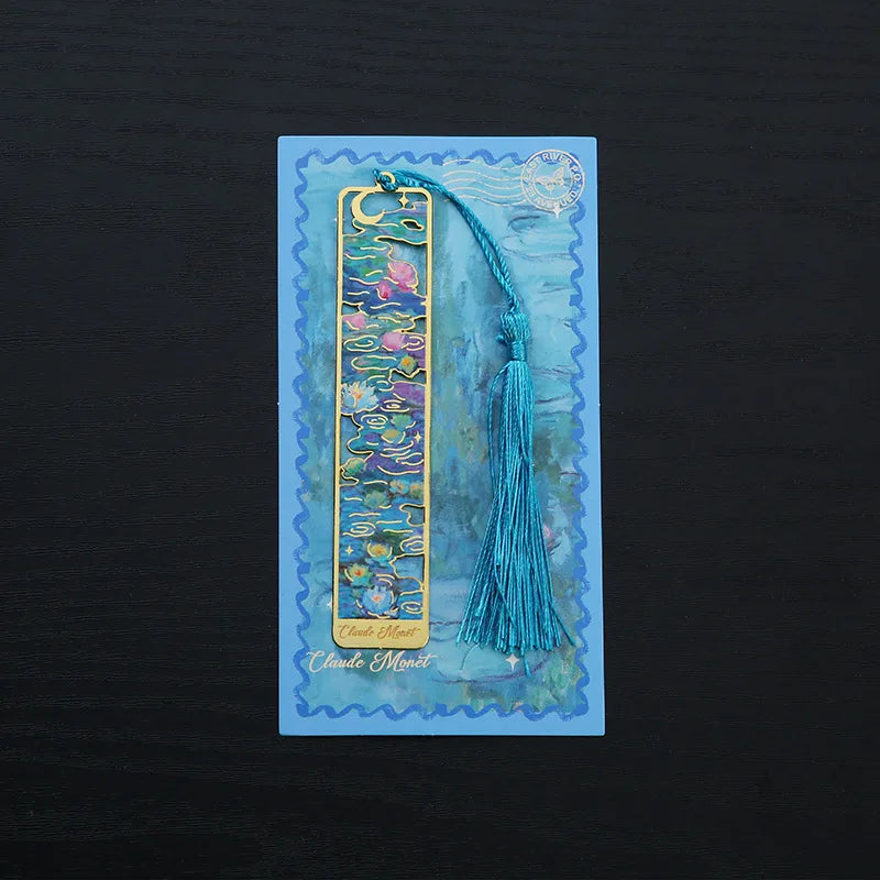 1 Pcs Lytwtw's Creative Metal Book Mark Vintage Oil Painting Bookmark Office School Supplies Funny Gift Stationery Items