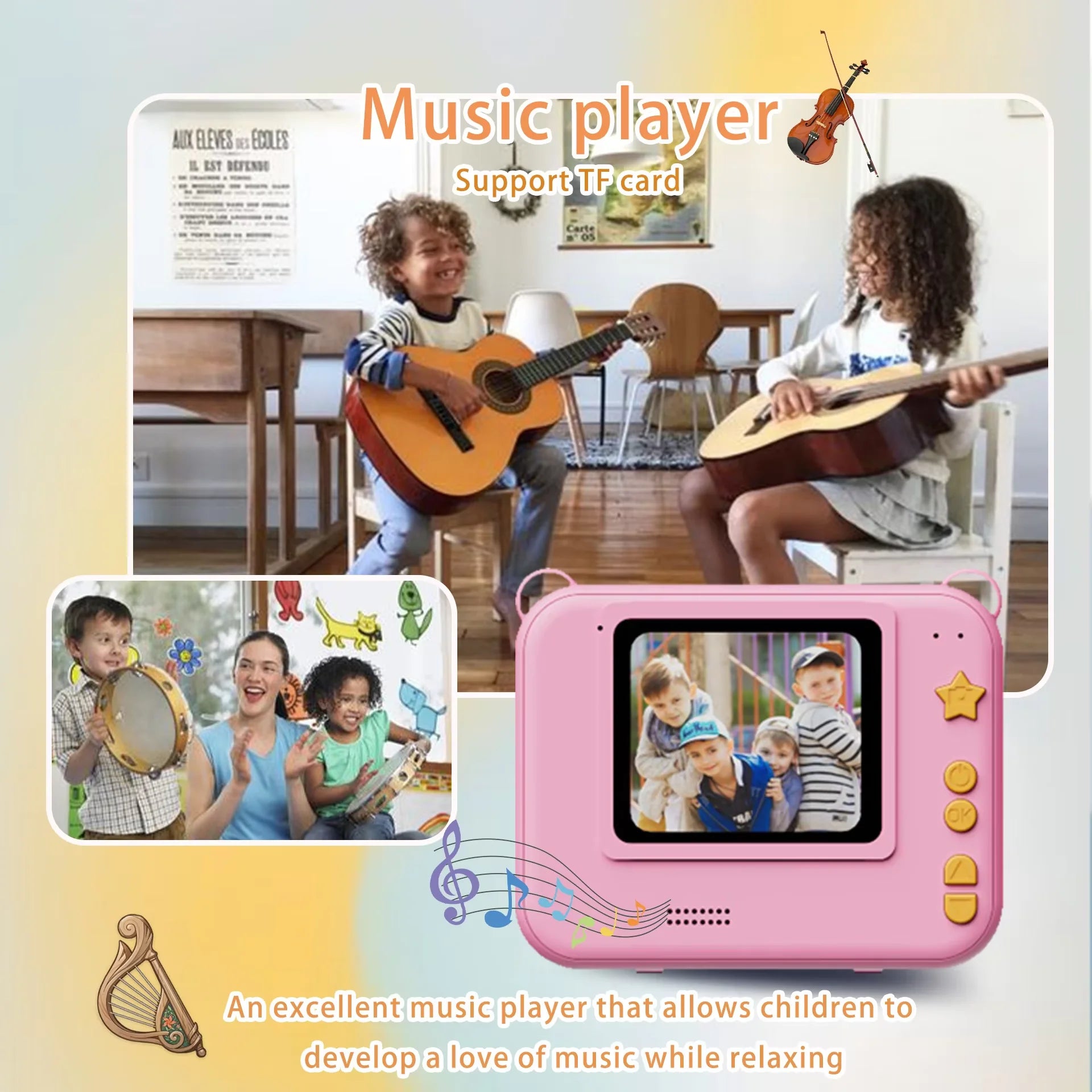 Kids Camera Digital Children Camera 1080P HD Mini Thermal Printer Video Recorder with Instant Print Photo Festive Gift for Ki