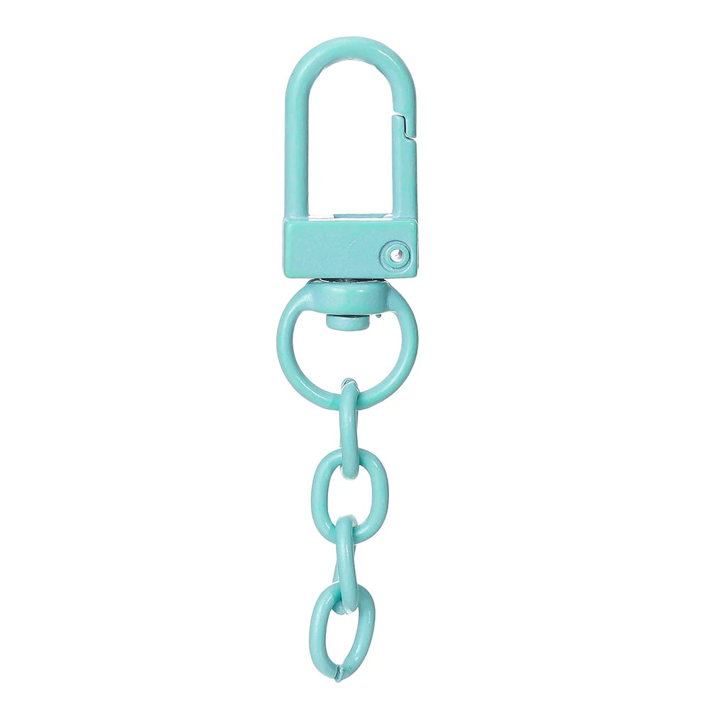 10pcs/lot Keyring Lobster Clasp Spring Buckle With Chains Colored Keychains For DIY Jewelry Making Key Ring Hooks Bags Buckle
