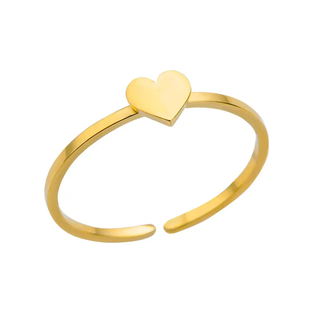 316L Stainless Steel Rings for Women Gold Color Never Fade Luxury Classic rings wedding couple rings Jewelry - JZ5004G-1