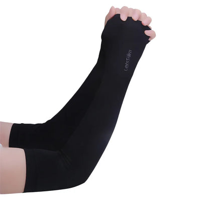 1Pair Ice Silk Sleeve Sunscreen Cuff Arm Sleeves Uv Sun Protect Anti-Slip Summer Men Women Gloves Outdoor Riding Arm Cover - 