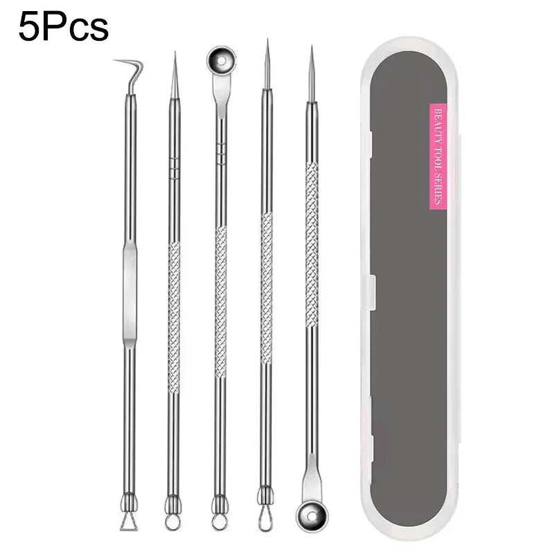 4-11Pcs Ingrown Hair Tweezers Acne Blackhead Removal Needles Black Dots Cleaner Deep Cleansing Pore Cleaner Face Skin Care To