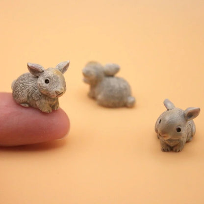 5/10pcs Mini Resin Bunny Miniatures, Cute Rabbits Figurines, Potted Plant Micro Landscaping DIY Craft Decoration Accessories
