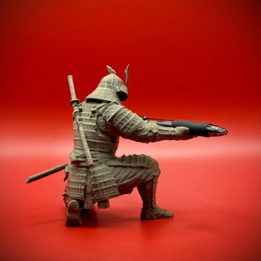 Creative Samurai Pen Holder Japanese Warrior Pencil Rack 3D Printed Stationery Organizer Stand Office Ornament Desk Decor Gif