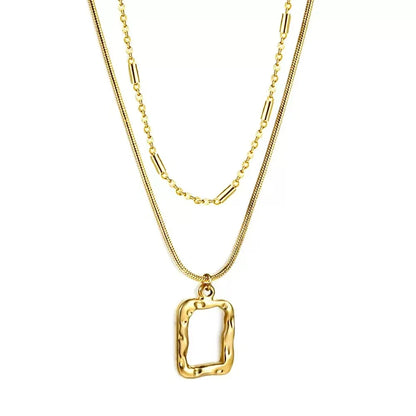 Stainless Steel Heart-shaped Pendant Necklace Metal Waterproof Jewelry For Women - C107
