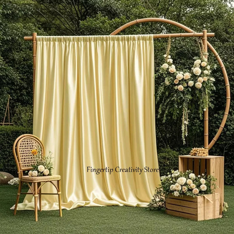 Satin Backdrop Curtain,with Rod Pocket for Wedding,Birthday,Baby Shower,Photography,Graduation Party Backdrop Drapes,1 Panel 