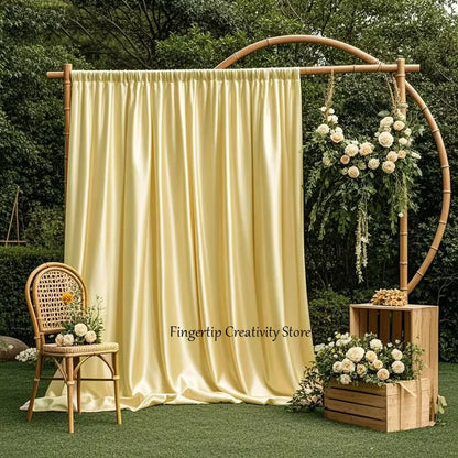 Satin Backdrop Curtain,with Rod Pocket for Wedding,Birthday,Baby Shower,Photography,Graduation Party Backdrop Drapes,1 Panel 