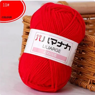 25G Milk Sweet Soft Baby Cotton Knitting Wool Thick Fiber Yarn Velvet Hand Threads for Knitting Wool Crochet Yarn for DIY Swe