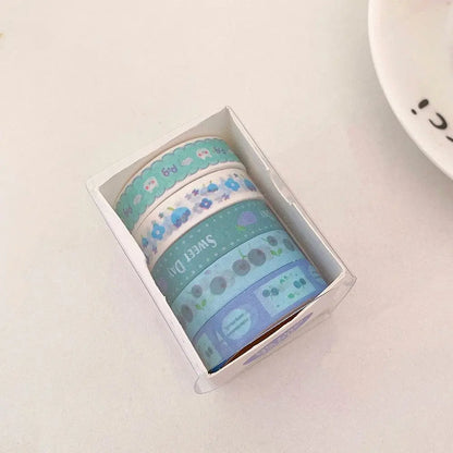 5PCS New Multicolor Washi Tape Masking Tape Cute Scrapbooking DIY Craft Decor Adhesive Tape School Stationery Home Supplies